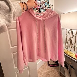 Pink velvet HIPPE BeachBum hoodie - $15